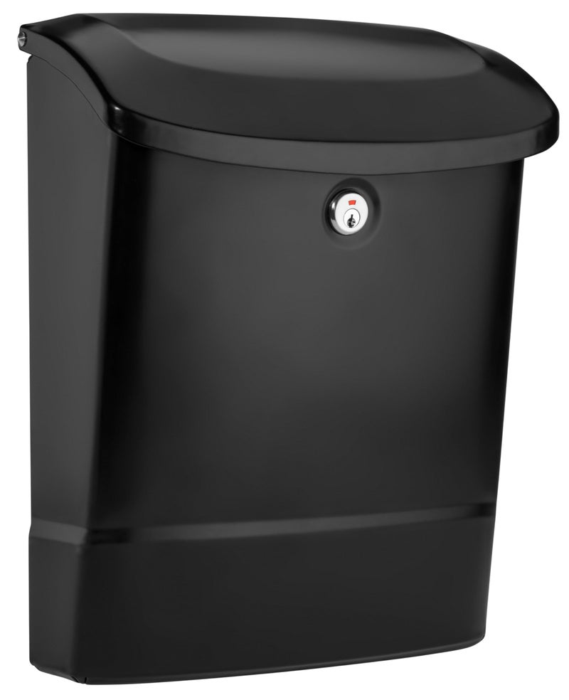 Architectural Mailboxes Parksideâ„¢ Locking, Vertical Wall-Mounted Mailbox for Outside, Metal Galvanized Steel Medium Mail Box with Lock and Key Drop Box, Black - Image 1